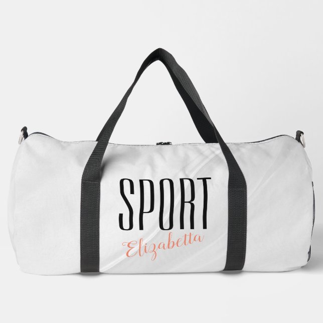 Sac de gym moderne gris blanc sport (Recto)