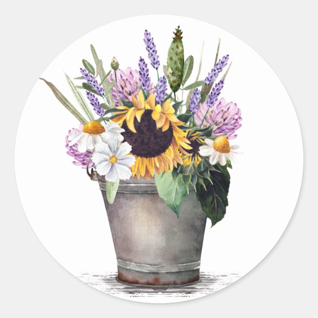 Sac De Jardinage Avec Sticker Rond Fleurs (Devant)