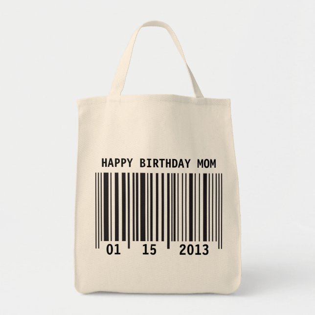 Sac de joyeux anniversaire de code barres (Devant)