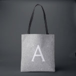Sac de livre de luxe Silver Sparkle Elegant Monogr<br><div class="desc">Sac de livres de luxe en argent Faux Étincelle et Parties scintillant Elégante Monogramme. Ce sac de livre peut être customisé pour inclure votre nom initial et prénom.</div>