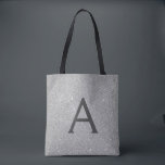 Sac de livre de luxe Silver Sparkle Elegant Monogr<br><div class="desc">Sac de livres de luxe en argent Faux Étincelle et Parties scintillant Elégante Monogramme. Ce sac de livre peut être customisé pour inclure votre nom initial et prénom.</div>