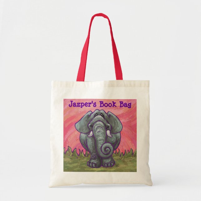 Sac de livre personnalisé Eléphant mignon (Devant)