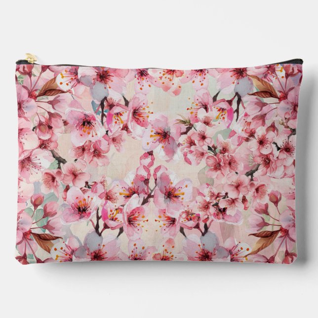 Sac de maquillage en fleurs de cerisier chic (Recto)