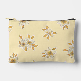 Sac de maquillage et de toilette à fleurs jaunes