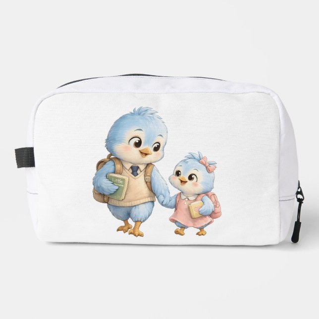 Sac de Maquillage Famille d'Oiseaux (Recto)