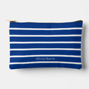Sac de Maquillage Marin à Rayures Bleues et Blanch