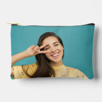 Sac de maquillage photo personnalisé à visage drôl
