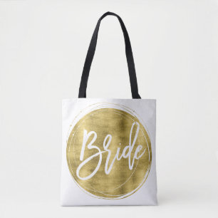Sac de mariage blanc mariée avec feuille d'or