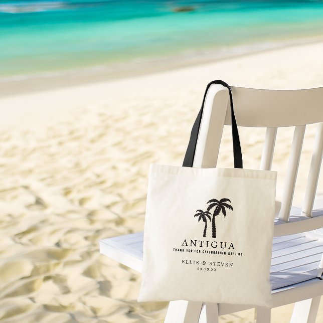 Sac de mariage de destination Palmiers (Destination Wedding Bag Palm Trees Tote Bag)