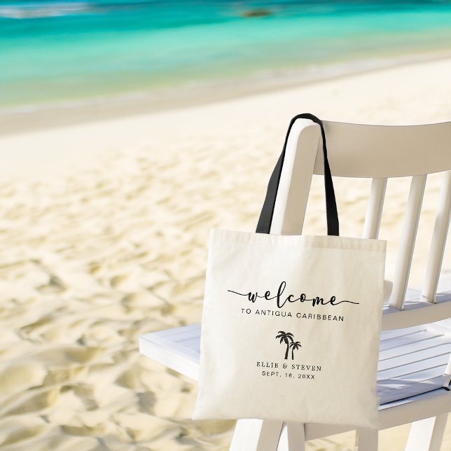 Sac de mariage de destination Palmiers (Destination Wedding Bag Palm Trees Tote Bag)