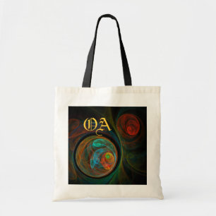 Sac de monogramme d'art Abstrait bleu de renaissan