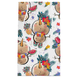 Sac de Noël blanc Snowman tropical