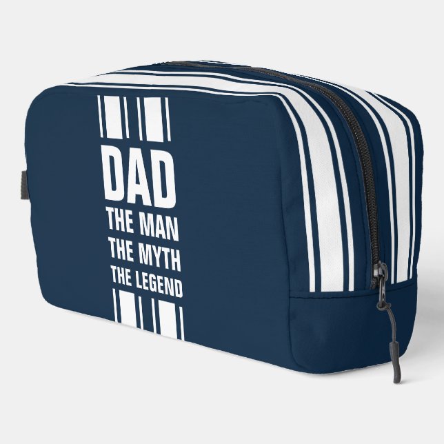 Sac de nuit Navy Blue avec rayure de course blanch (Coin droit)