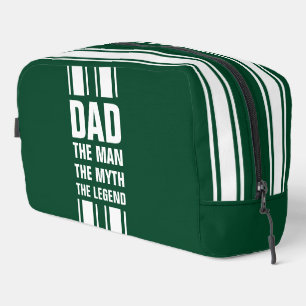Sac de nuit vert foncé avec rayure de course blanc