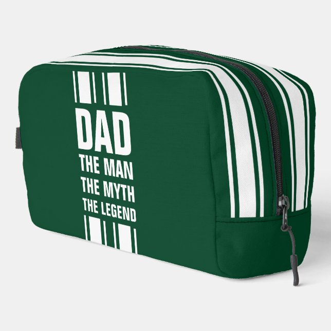 Sac de nuit vert foncé avec rayure de course blanc (Coin droit)