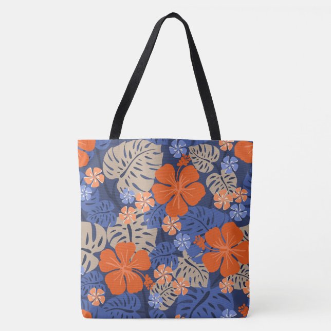 Sac de plage Ailani Hawaiian Hibiscus Tropical Nav (Devant)