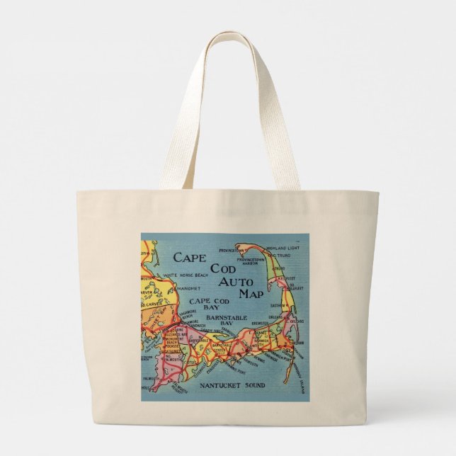 Sac de plage carte auto Cape Cod (Dos)