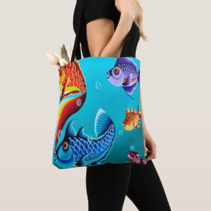 Sac de plage de poisson caricaturé