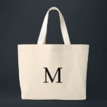 Sac de plage personnalisé avec monogramme sur toil<br><div class="desc">Sac fourre-tout personnalisé avec monogramme et initiale sur toile Cadeau de témoin Sac personnalisé Cadeau pour elle A-Z - Noir</div>