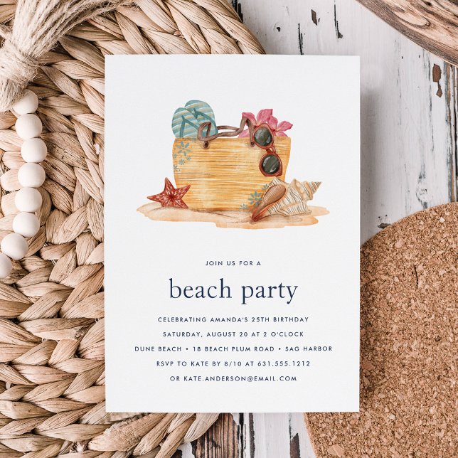 Sac de plage | Plage Party Invitation (Créateur téléchargé)