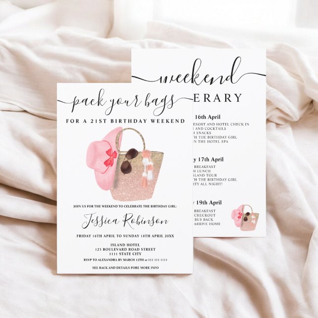 Sac de plage - programme de parties scintillant we (Beach bag birthday glitter program weekend)