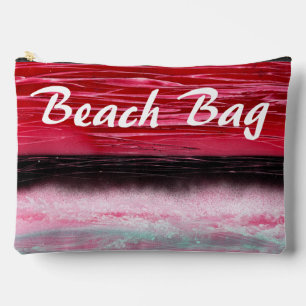 Sac de plage rouge foncé à rose