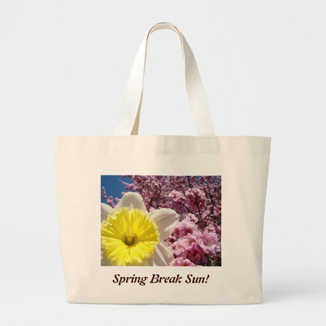 Sac de plage Soleil de Spring Break ! jaune vif Na (Devant)