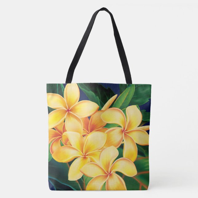 Sac de plage Tropical Paradise Plumeria Hawaiian (Devant)