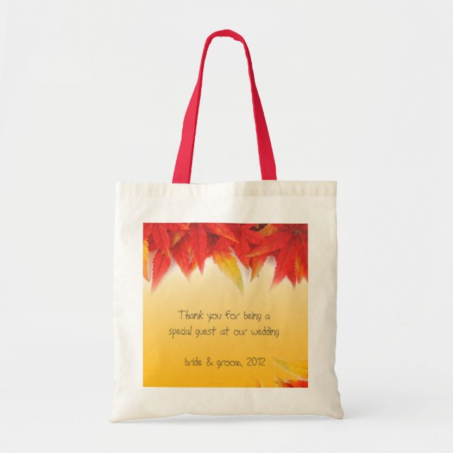 sac de remerciement de feuilles rouges d'automne (Devant)