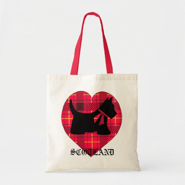 Sac de Scottie de coeur de tartan (Devant)