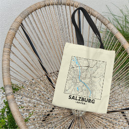 Sac de shopping avec carte de la ville de Salzbour