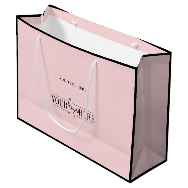 Sac de shopping rose boutique de logo moderne et u (Devant Angle)