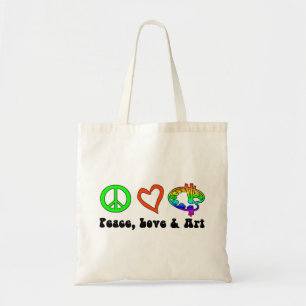 Sac de signes de paix, d'amour et d'art