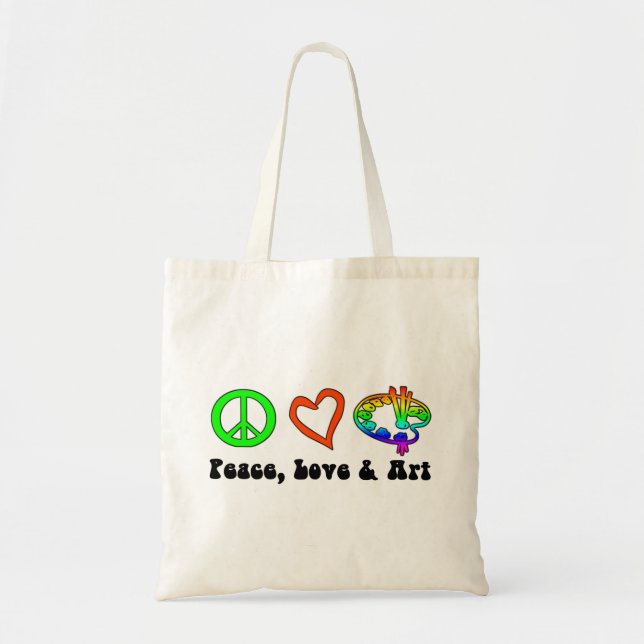Sac de signes de paix, d'amour et d'art (Devant)