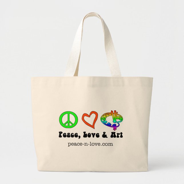 Sac de signes de paix, d'amour et d'art (Devant)