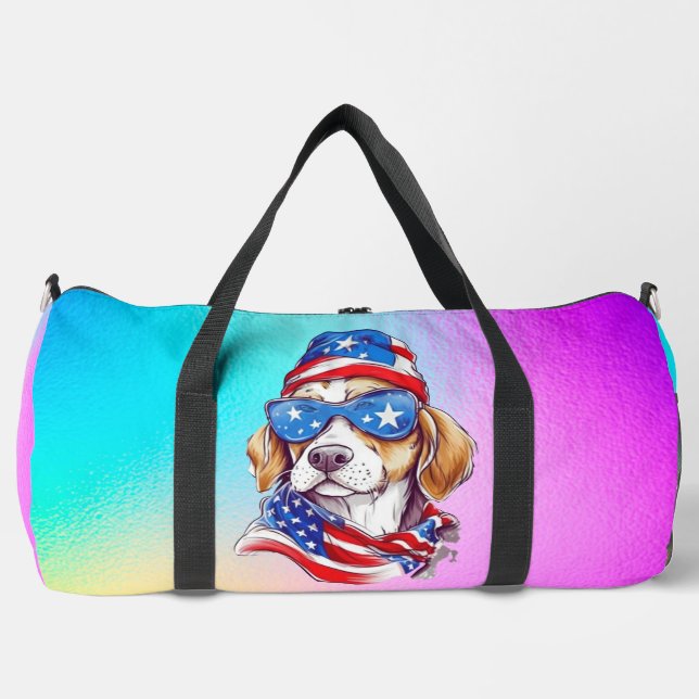 Sac De Sport 4 juillet Sublimation de chien-66361 (Recto)