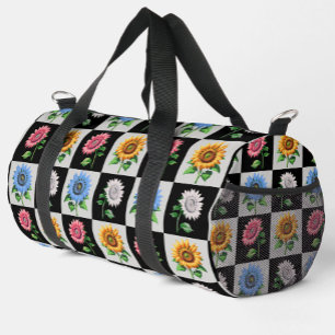 Sac De Sport à damiers Flore de tournesol multicolore