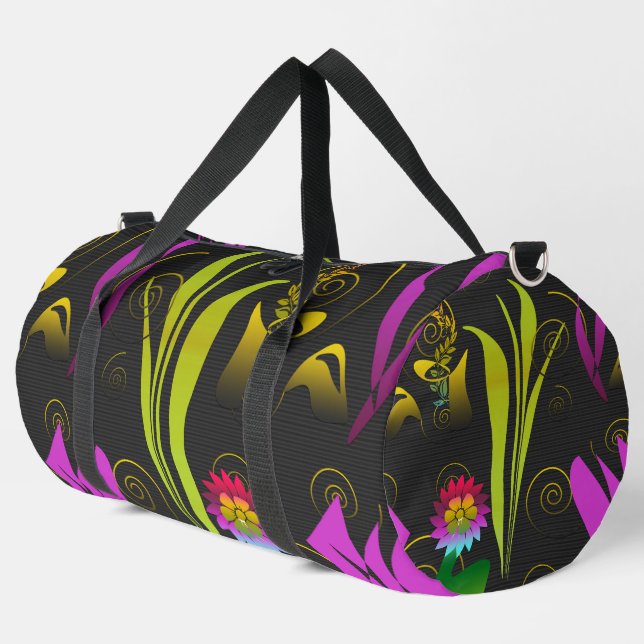 Sac De Sport Abstract Floral with Spirals 1 (Coin gauche)