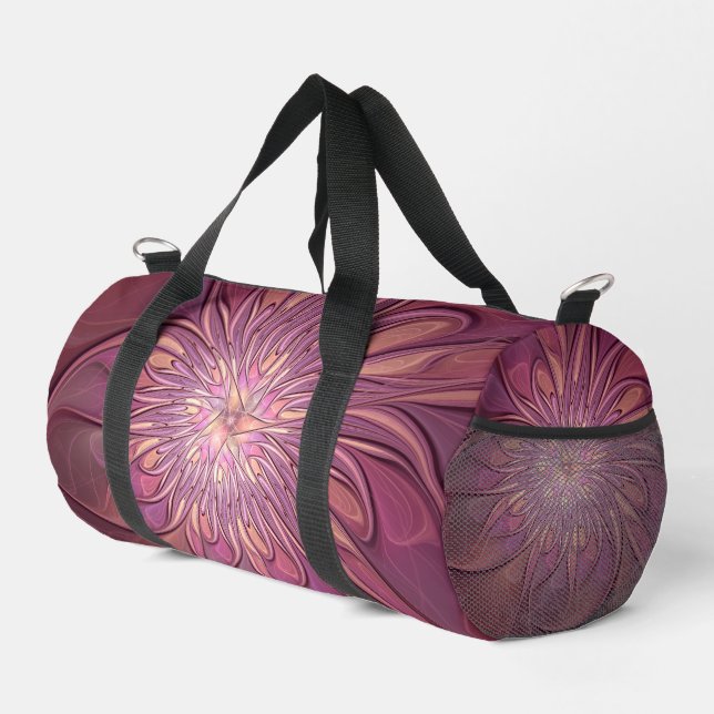 Sac De Sport Abstrait Floral Fractal Art Berry couleurs (Coin droit)