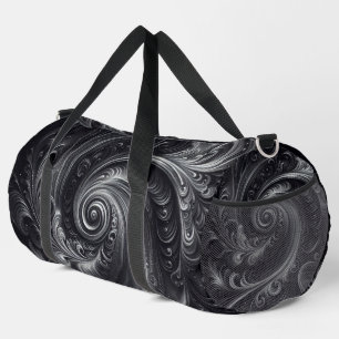 Sac De Sport Abstrait Moderne Simple Tourbillonnant Noir et Bla
