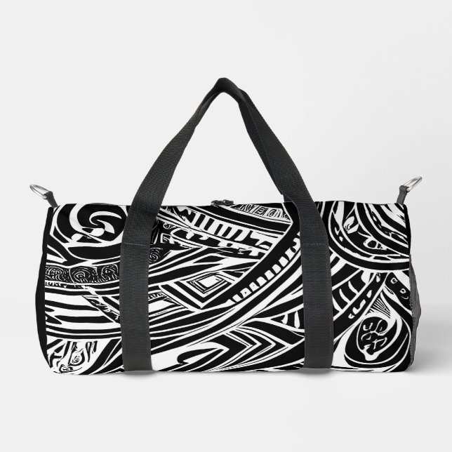 Sac De Sport Abstrait tribal noir et blanc (Recto)