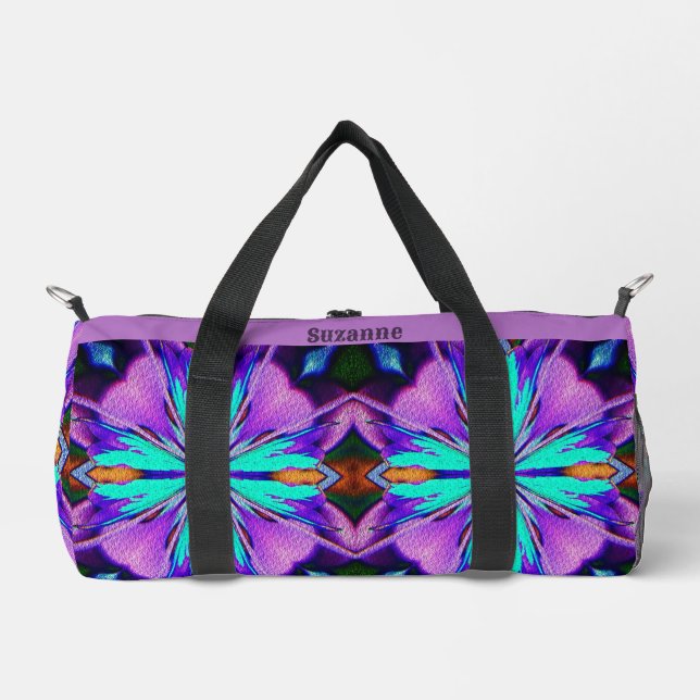 Sac De Sport Abstrait Vibrant violet Turquoise Personnalisé (Recto)