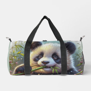 Sac De Sport Adorable Ours De Panda Mangeant Bambou