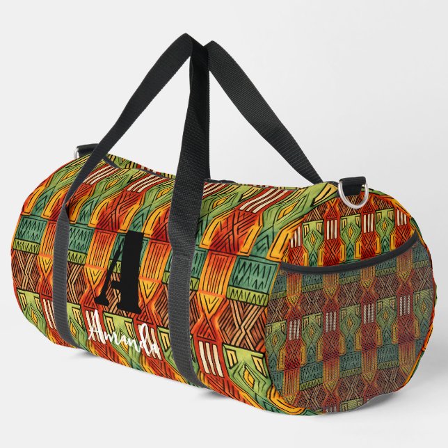 Sac De Sport Afrique Amhara Éthiopie Motif ethnique géométrique (Coin droit)