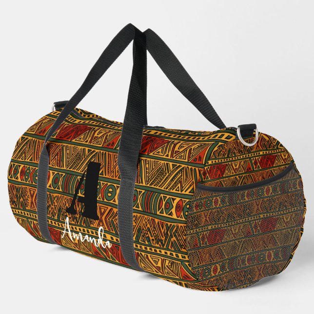 Sac De Sport Afrique Amhara Éthiopie Motif ethnique géométrique (Coin droit)