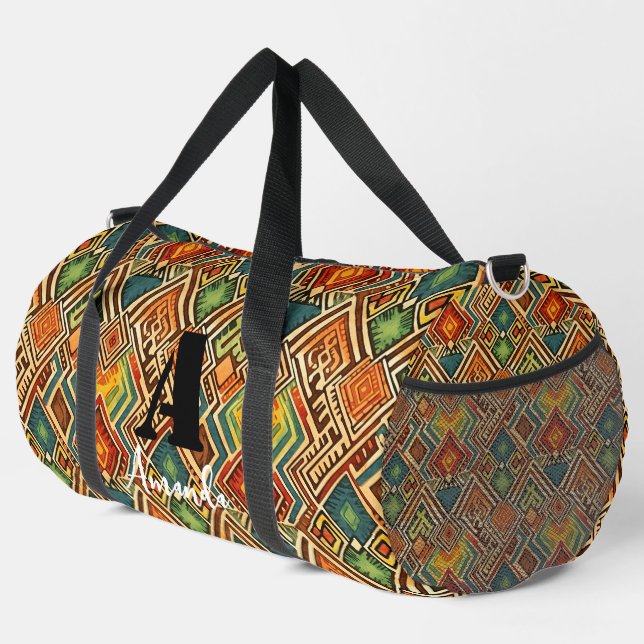 Sac De Sport Afrique Amhara Éthiopie Motif ethnique géométrique (Coin droit)