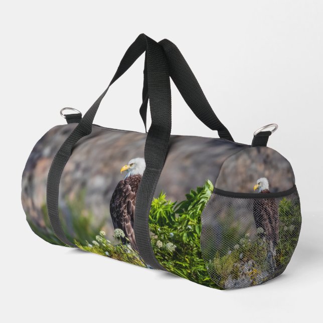 Sac De Sport Aigle bald assis sur le rocher (Coin droit)