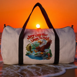 Sac De Sport Aigle royal chauve avec un poisson frais sur un pe