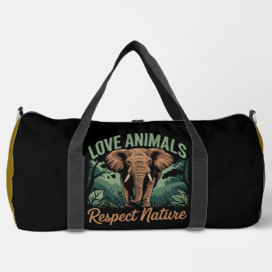 Sac De Sport Aimer les Animaux Respecter la Nature Éléphant