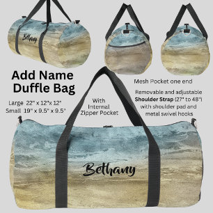 Sac De Sport Ajouter le nom bleu Brown paysage nature Abstraite